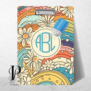 Floral Rainbow Hippie Monogram Daisy Personalized Custom